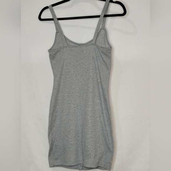 Kendall & Kylie Ribbed Scoop Neck Snap Front Mini Bodycon Dress - Size S - Picture 2 of 7